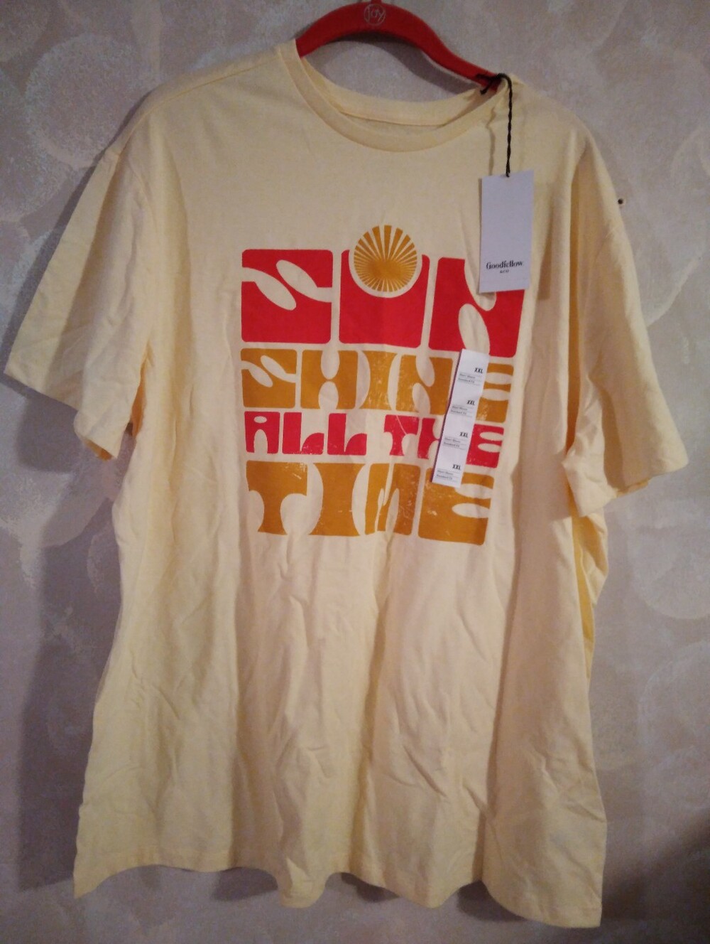 GoodFellow & Co Sunshine All The Time Graphic Tee - Pale Yellow